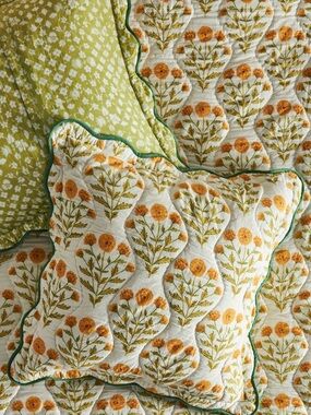 Anthropologie Iluka 100% Cotton Gauze Floral Euro Sham